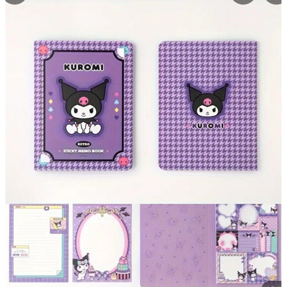 Purple Kuromi sticky memo book Stationary Set - Picture 1 of 2